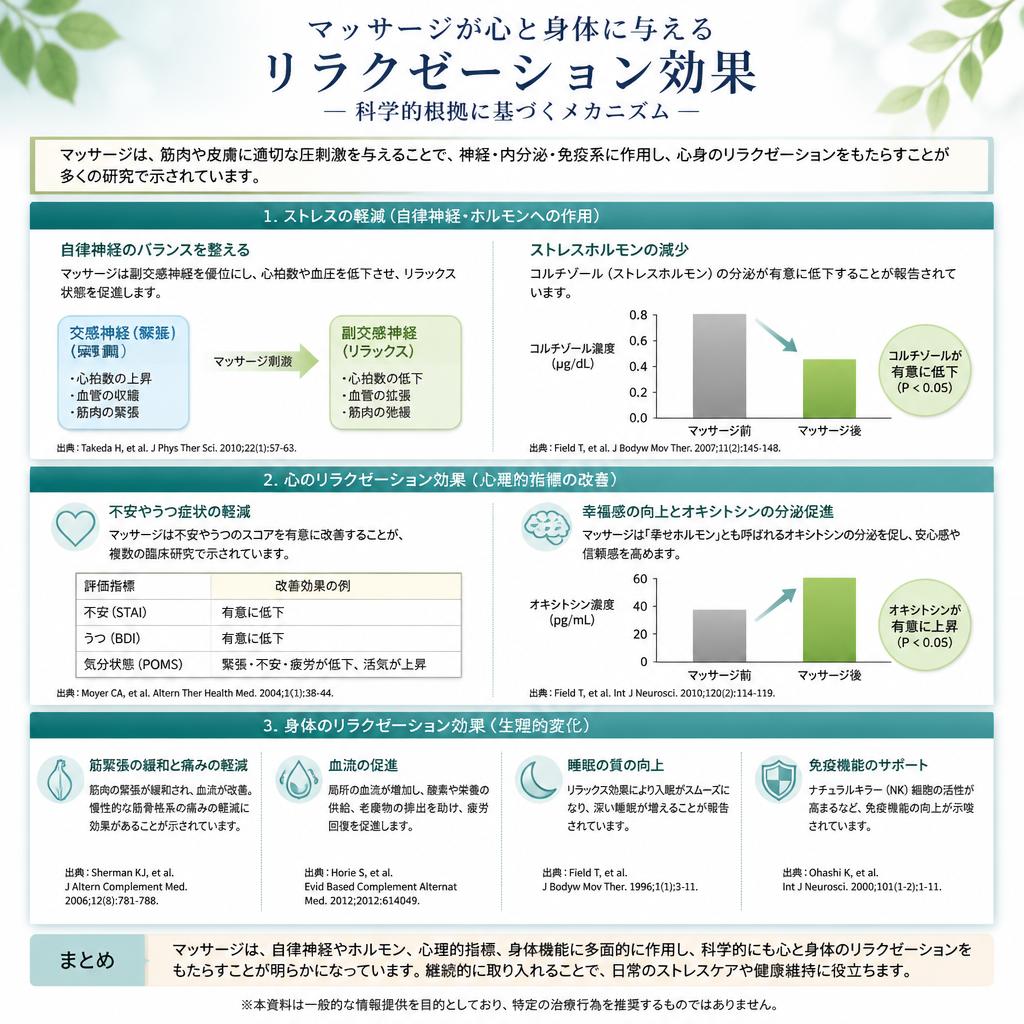 マッサージによるリラクゼーション効果