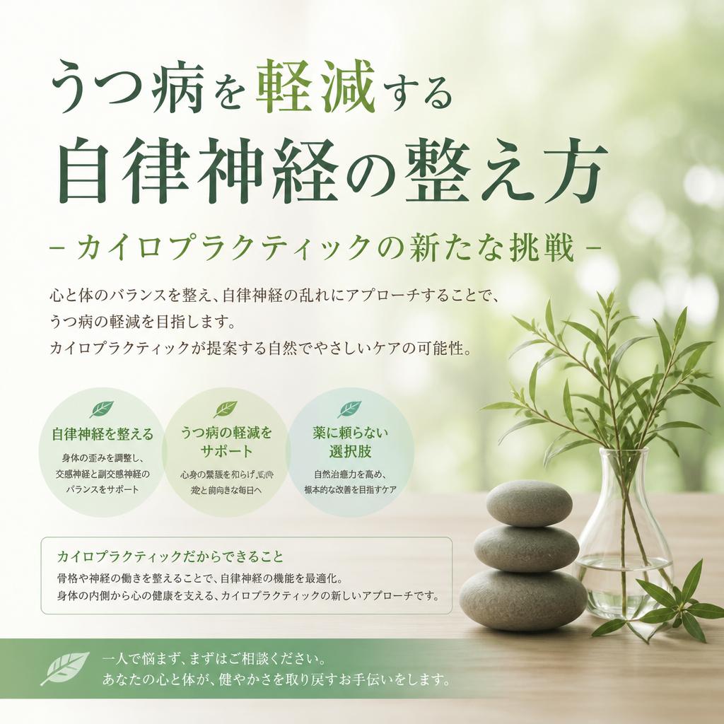 うつ病を軽減する自律神経の整え方 - カイロプラクティックの新たな挑戦