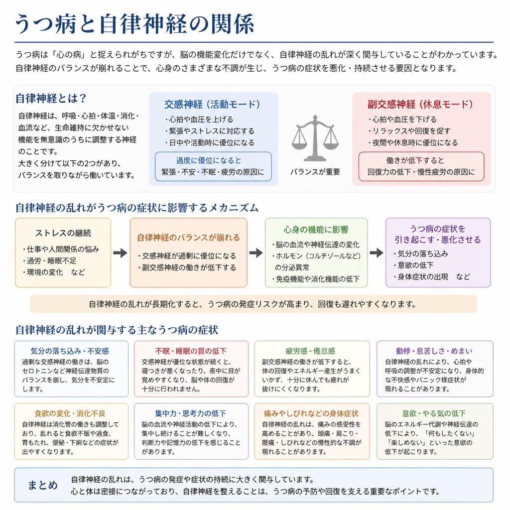 うつ病における自律神経の乱れ