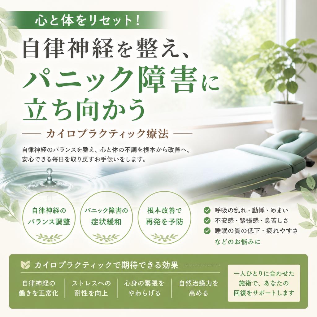 心と体をリセット！自律神経を整え、パニック障害に立ち向かうカイロプラクティック療法