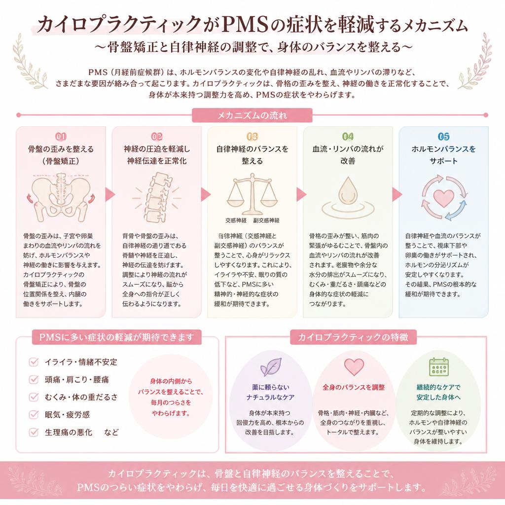カイロプラクティックによるPMS改善のメカニズム