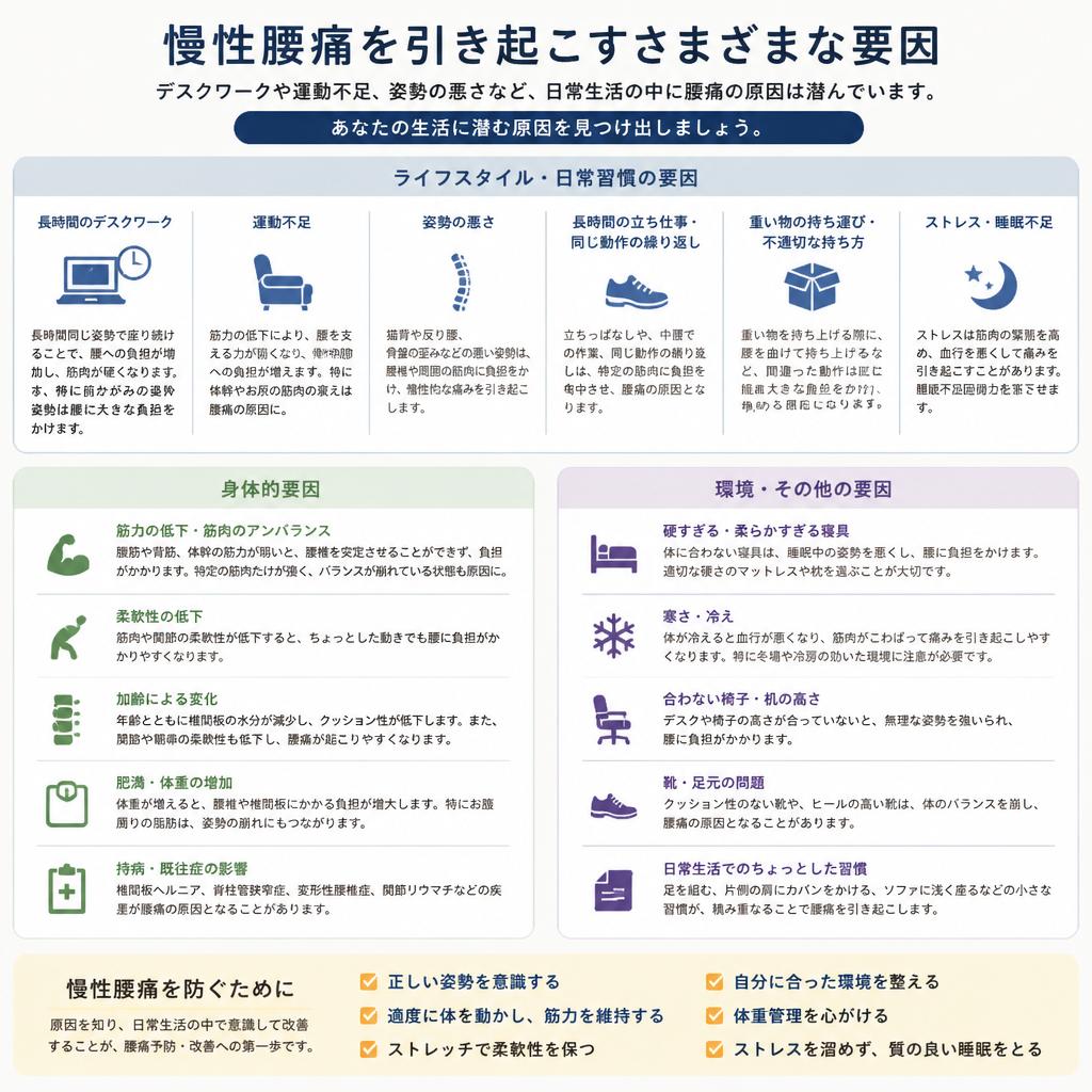 慢性的な腰痛の主な原因
