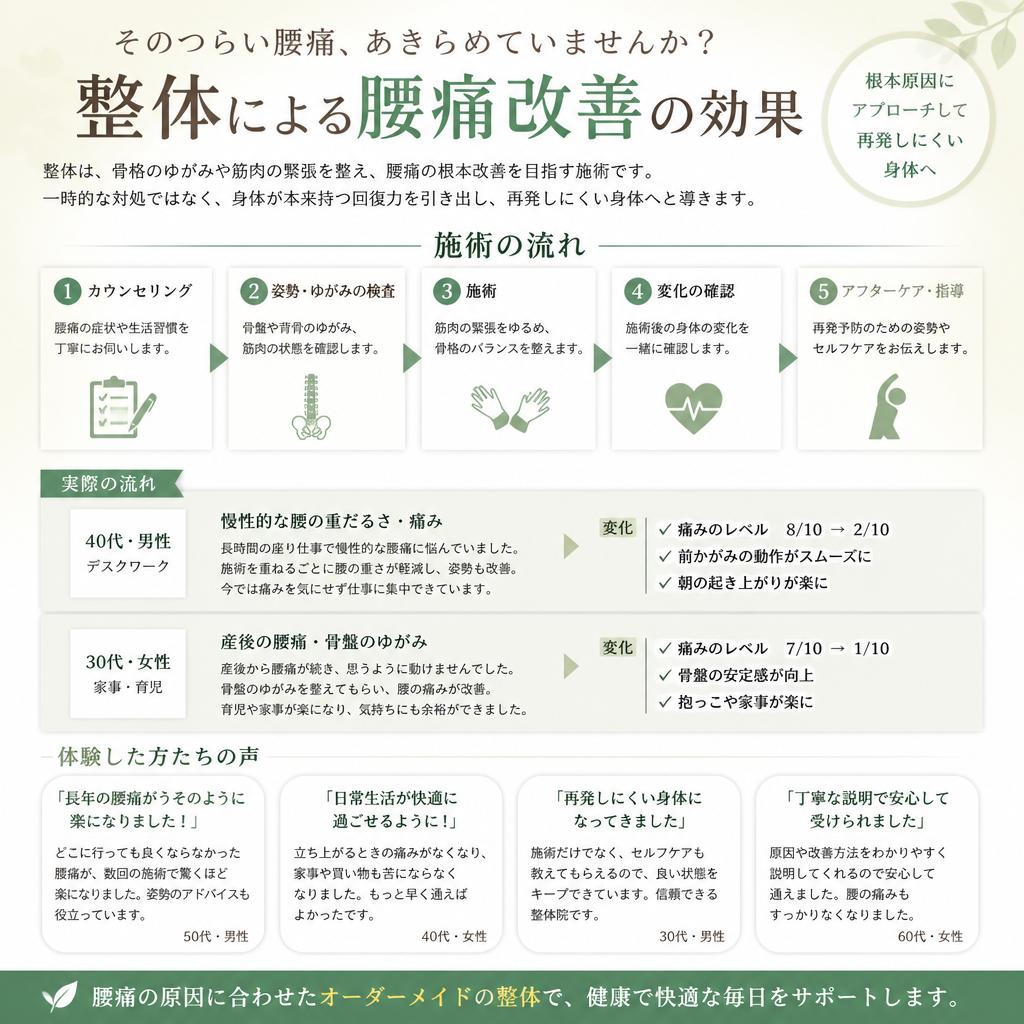 整体施術の効果とメリット