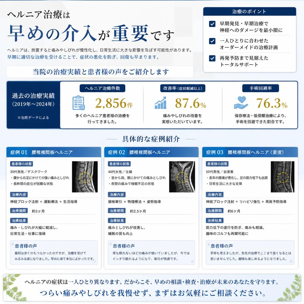 4. ヘルニア治療実績とその効果