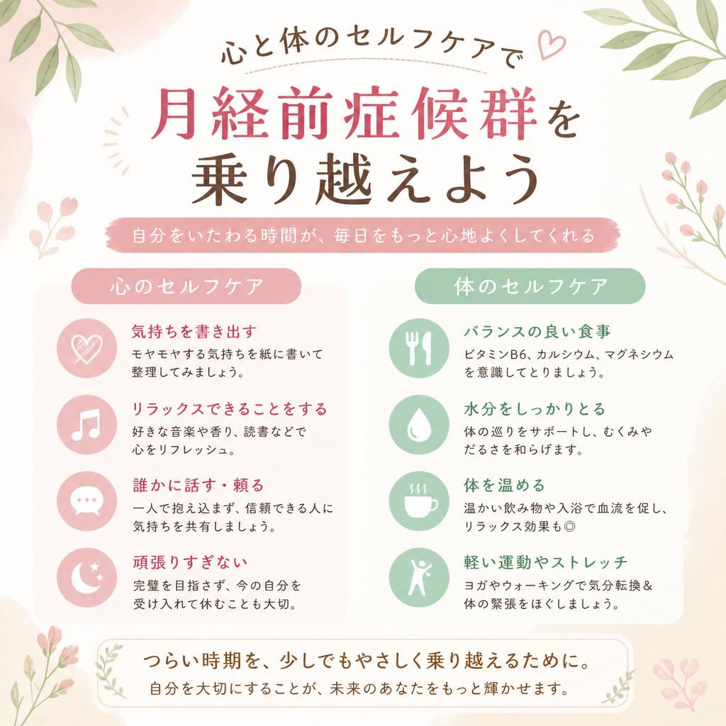 心と体のセルフケアで月経前症候群を乗り越えよう