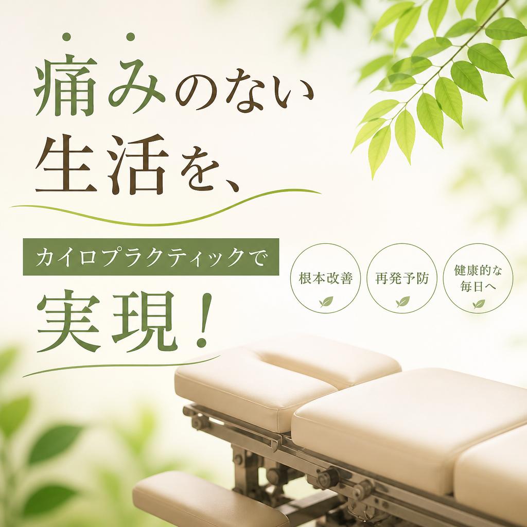 痛みのない生活を、カイロプラクティックで実現！
